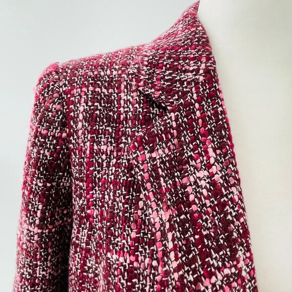 Mossimo Pink White Tweed Classic Colorful Notched Collar Button Jacket Blazer L - Picture 4 of 11